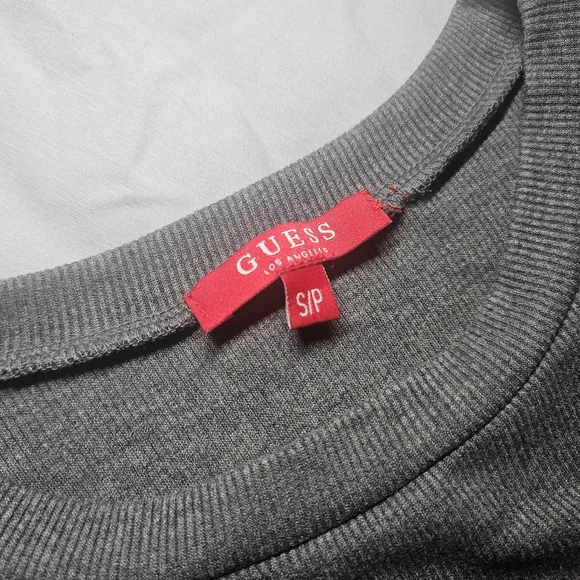 Guess Ribbed Grey Logo Trim Dress - Picture 3 of 5
